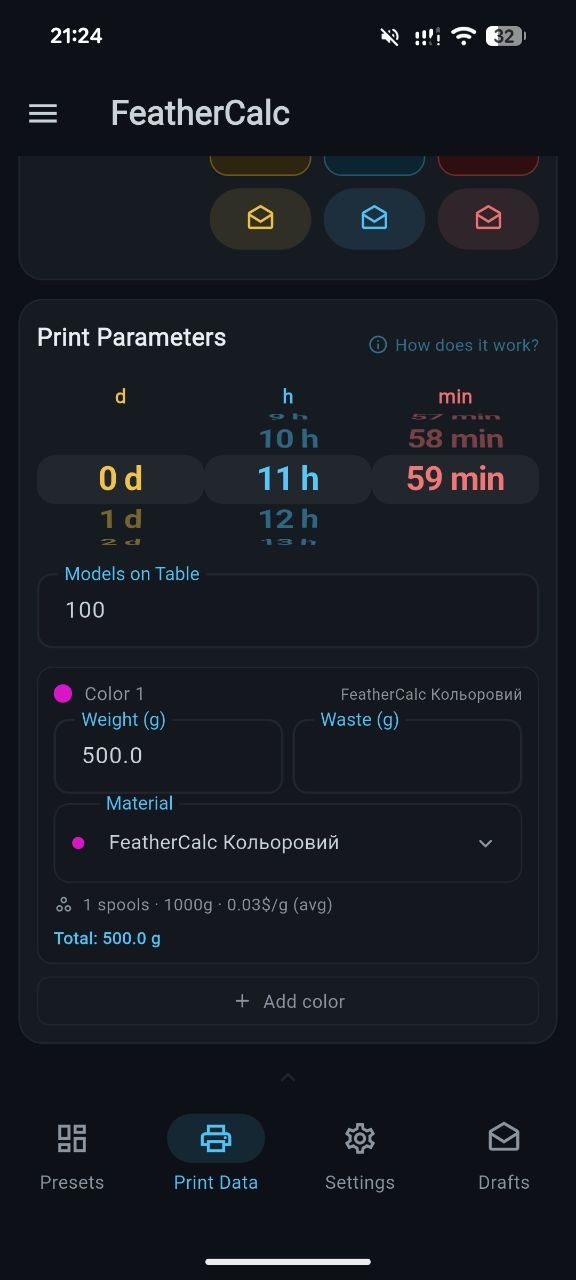 Print parameters on Android